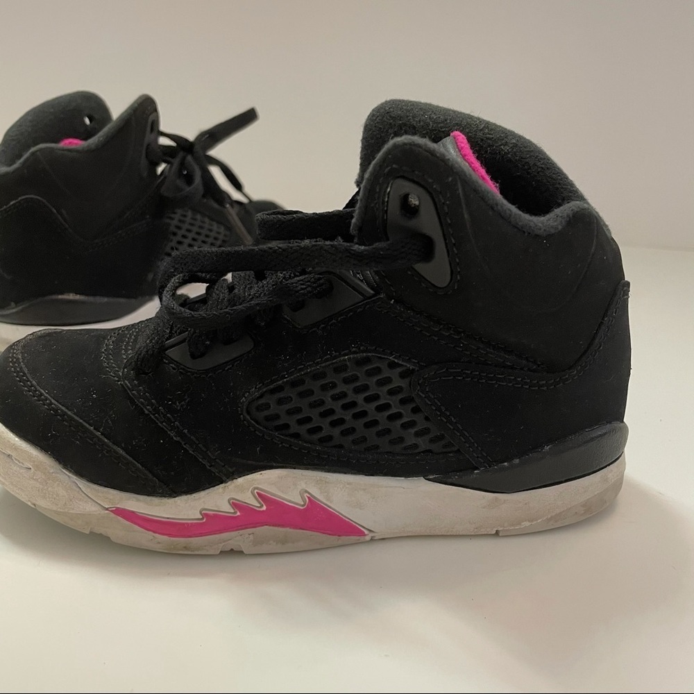 Air Jordan Kids 5 Retro Gp Pink Deadly Wh/Bl - Picture 9 of 9